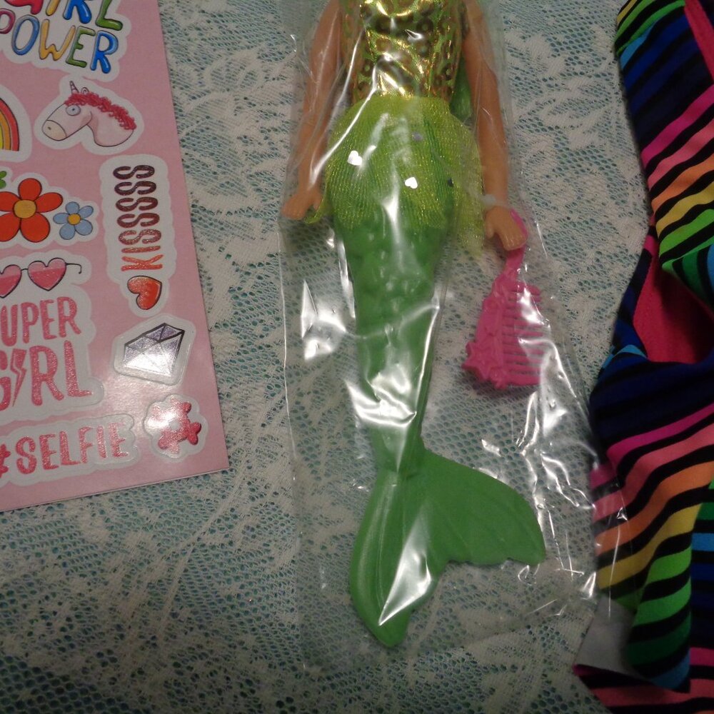 GIRLHOODCORE BATHING SUIT TOP GIRL POWER STICKERS MERMAID DOLL LOT - Picture 5 of 10